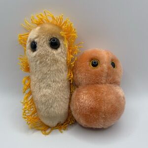 Lot of 2 Giant Microbes Plush Toys  Ear & Stomach ache Classroom props education